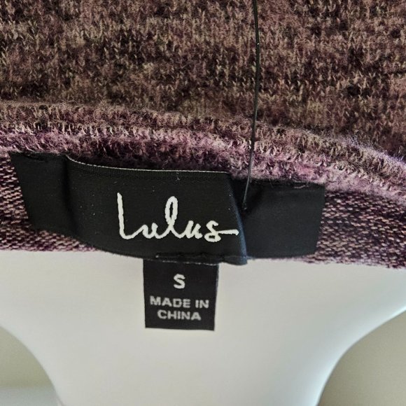 NWT LULUS Laid Back Luxury Purple Heather Knit Long Sleeve Crop Top - Picture 9 of 9